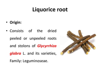 Glyceride Roots Some medicinal roots and rhizomes | PPTX