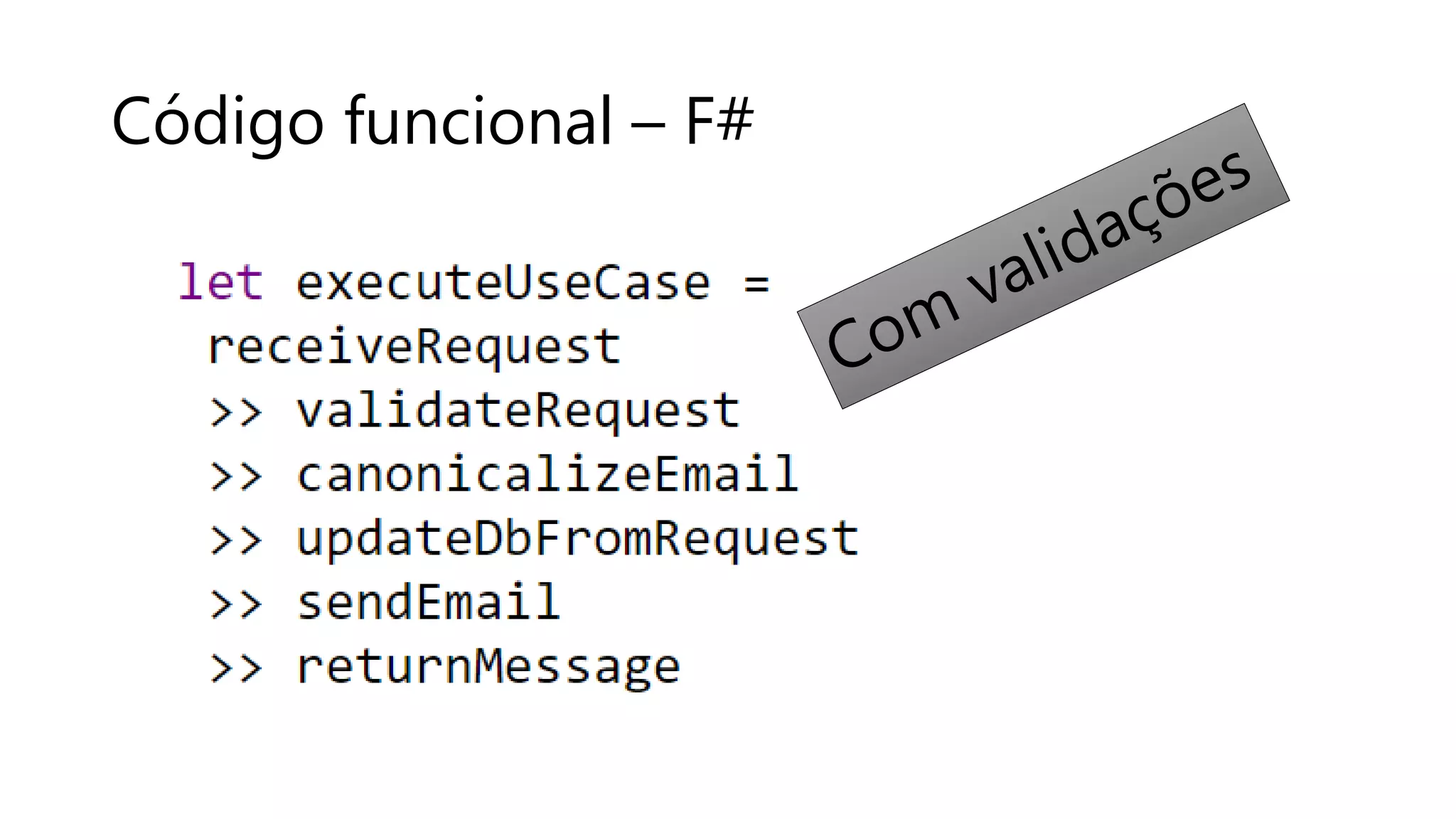 Código funcional – F#
 