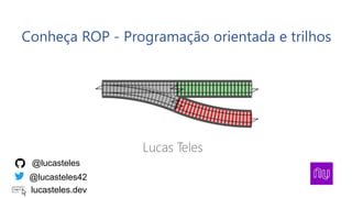 Conheça ROP - Programação orientada e trilhos
Lucas Teles
@lucasteles42
@lucasteles
lucasteles.dev
 