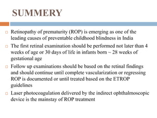 Retinopathy of prematurity | PPTX