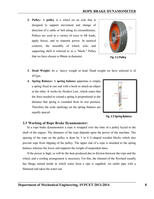 Rope brake dynamometer