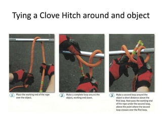 Tying a Clove Hitch around and object
 