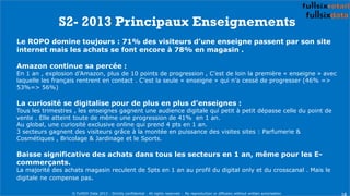 S2- 2013 Principaux Enseignements
Le ROPO domine toujours :  71%  des  visiteurs  d’une  enseigne  passent  par  son  site...