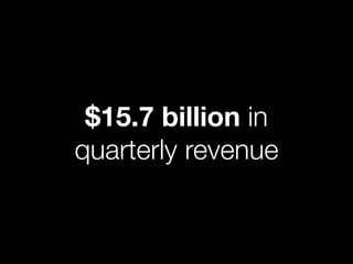 $15.7 billion in
quarterly revenue
 
