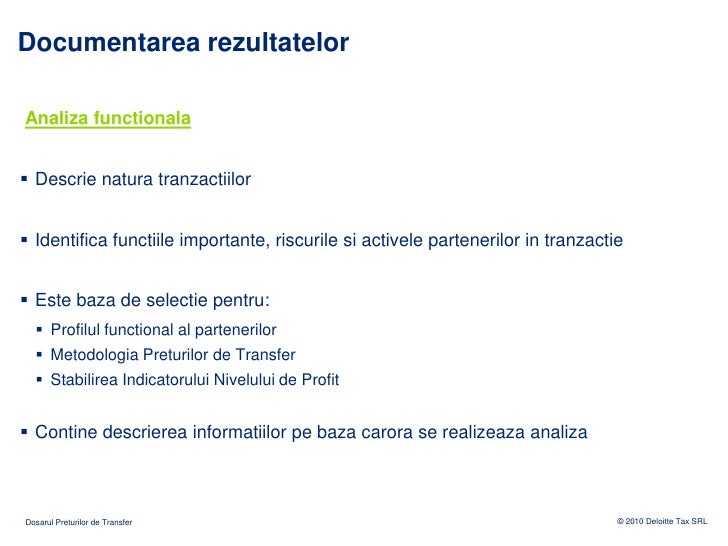 Preturile De Transfer In Romania