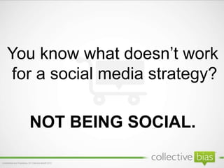 You know what doesn’t work
for a social media strategy?
NOT BEING SOCIAL.
 