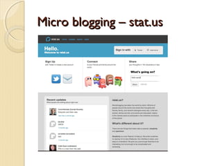 Micro blogging – stat.us
 