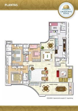 PLANTAS




                                              Área Privativa - Coluna 1:199,71m2 | Coluna 2: 194,75m2 | Coluna 3: 194,83m2




COLUNA01: Apartamento opção 01- Superliving
 