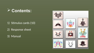  Contents:
1) Stimulus cards (10)
2) Response sheet
3) Manual
 