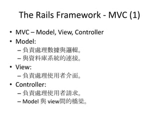 Ruby on Rails Tutorial Part I