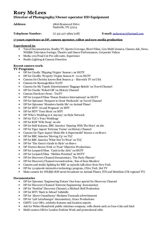 Rory Resume 2016