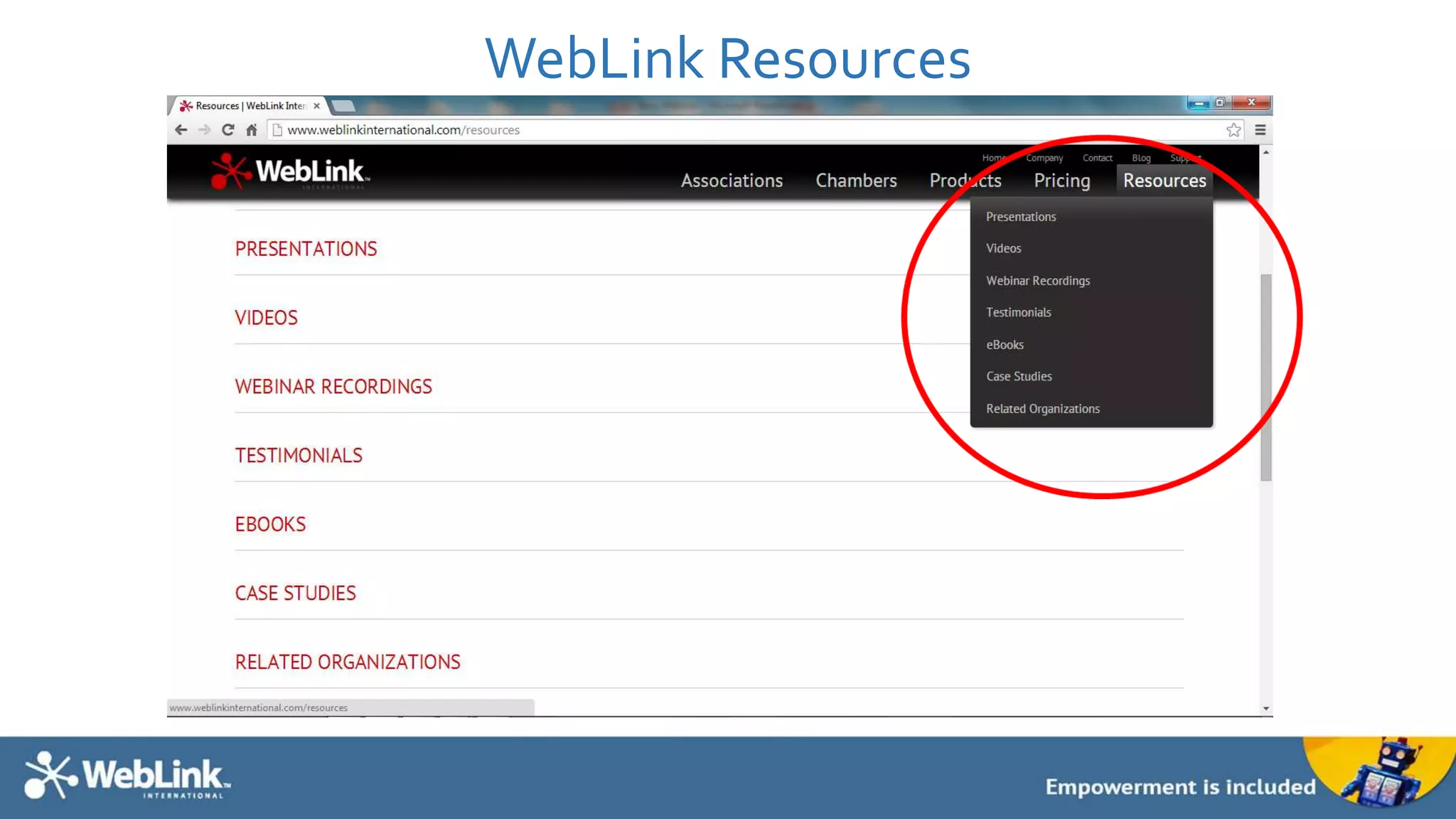 WebLink Resources 
 
