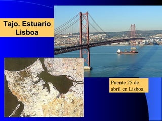 Tajo. Estuario Lisboa Puente 25 de abril en Lisboa 
