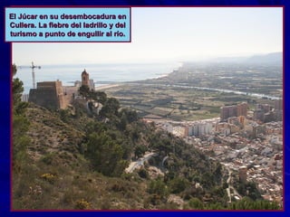 El Júcar en su desembocadura en Cullera. La fiebre del ladrillo y del turismo a punto de engullir al río. 