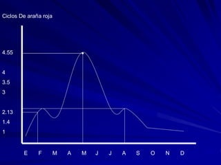 E F M A M J J A S O N D
4.55
4
3.5
3
2.13
1.4
1
Ciclos De araña roja
 
