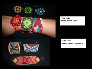 COD: 1341
NAME: sol de tagua




COD: 1342
NAME: flor de tagua en V
 