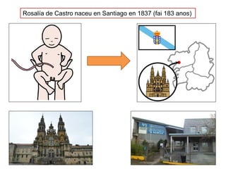 Rosalía de Castro naceu en Santiago en 1837 (fai 183 anos)
 