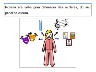 Rosalía era unha gran defensora das mulleres, do seu
papel na cultura.
 
