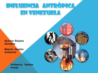 Alumna: Rosana
González
Materia: Gestión
Ambiental

Profesora: Yamilee
Araujo

 