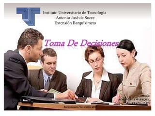 Instituto Universitario de Tecnología
Antonio José de Sucre
Extensión Barquisimeto
Alumna:
ROSANGELA MARTINEZ
CI V-24.417.175
Barquisimeto Noviembre 2015
 
