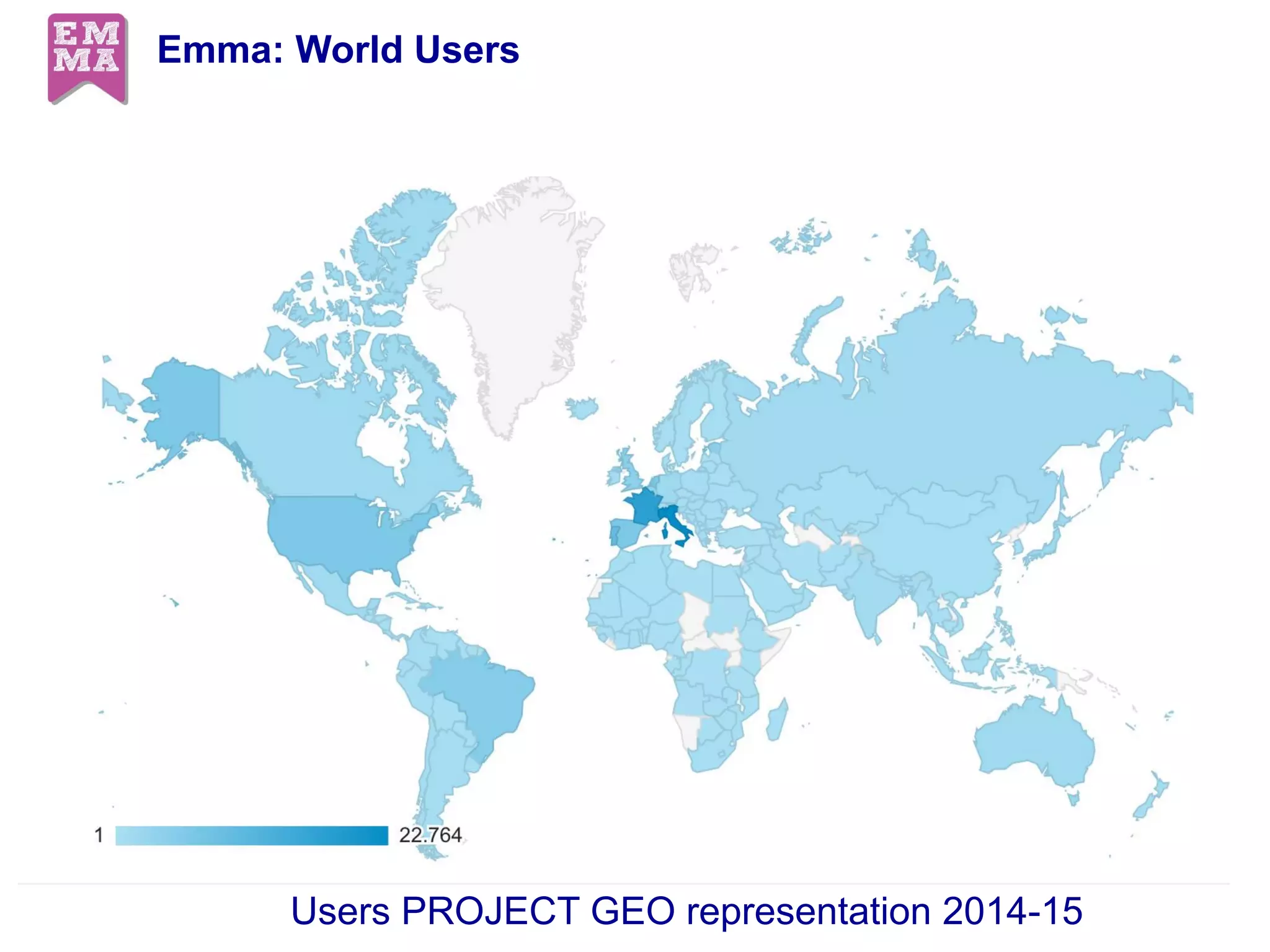 Emma: World Users
Users PROJECT GEO representation 2014-15
 