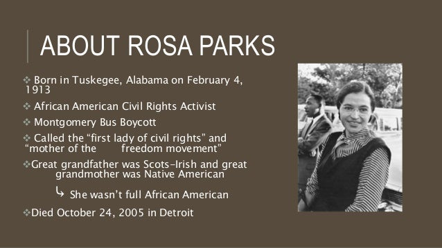 Реферат: Story Of Rosa Parks And The Civil