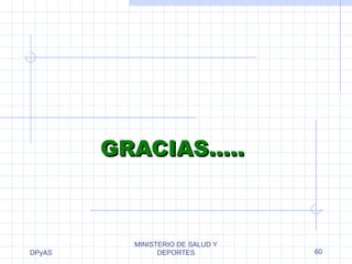 DPyAS 
GGRRAACCIIAASS.......... 
MINISTERIO DE SALUD Y 
DEPORTES 60 
