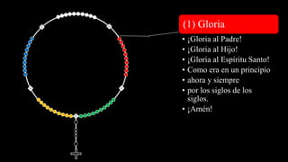(1) Gloria
• ¡Gloria al Padre!
• ¡Gloria al Hijo!
• ¡Gloria al Espíritu Santo!
• Como era en un principio
• ahora y siempre
• por los siglos de los
siglos.
• ¡Amén!
 