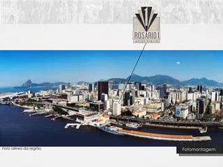 Foto aérea da região   Fotomontagem
 