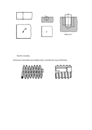Insertos roscados.

Son piezas intermedias para adaptar tipos o tamaños de roscas diferentes.
 