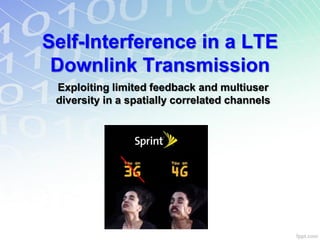 Self-Interference in a LTE
 Downlink Transmission
 Exploiting limited feedback and multiuser
 diversity in a spatially correlated channels
 
