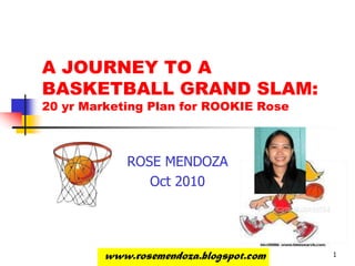 1 A JOURNEY TO A BASKETBALL GRAND SLAM:20 yr Marketing Plan for ROOKIE Rose ROSE MENDOZA Oct 2010 www.rosemendoza.blogspot.com 