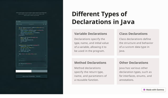 Expression, Scriptlet , Derivatives and Declaration in Java | PPT