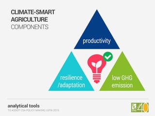 Analytical Tools To Assist Climate-Smart Agriculture Policy Making