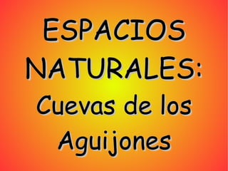 ESPACIOS
NATURALES:
Cuevas de los
 Aguijones
 