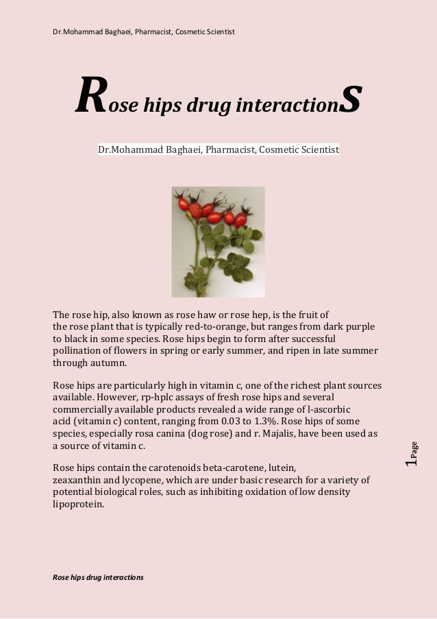 Rose hips drug interactions,Dr.Mohammad Baghaei