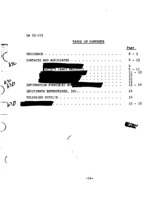 LA 93-113

                                          TABLE OF CQ§TENI§
{92I 92.
 t92_ 4
 :.¢__
                                                                     Pgge




-; Bqc»
                                                                      51
                                                                      11
                                                                      12
                                                             0
                                                             0




D ;- Ev
            INFQRMATI




WK
            LEGITIMATE ENTERPRISES,
§! RESIDENCESERVIFE .. ... .. .
        TELEPHONE
                  ..   .   .
                                      INC.

                                           .
                                               . .2                   12
                                                                       -3
~ 1,vnj._   CONTACTS ANDASSOCIATES . ..               . .4
                                                                 »         - 13

                                                                      13
                                               .
                                                      . ll
                                                                           11




                                                                      13
                                                                            -     12




_!                                                                    111
                                                                            - 1n



                                      K                               1%

                                                                      15    -16




   5
                                                   ~13-
 