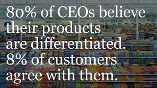 © 2013 co:collective llc
80% of CEOs believe
their products
are differentiated.
8% of customers
agree with them. Source:Bain&Company
© 2011 co:collective llc
 