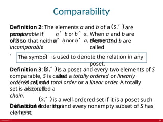 Comparability Definition McGraw Hill Education: Chapter 9: Relations | PPTX
