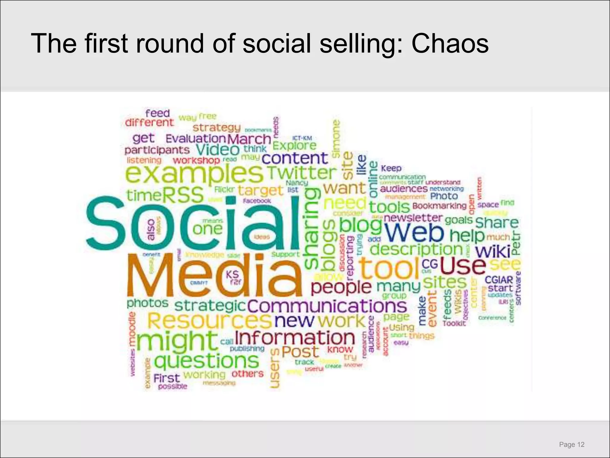 The first round of social selling: Chaos




                                           Page 12
 