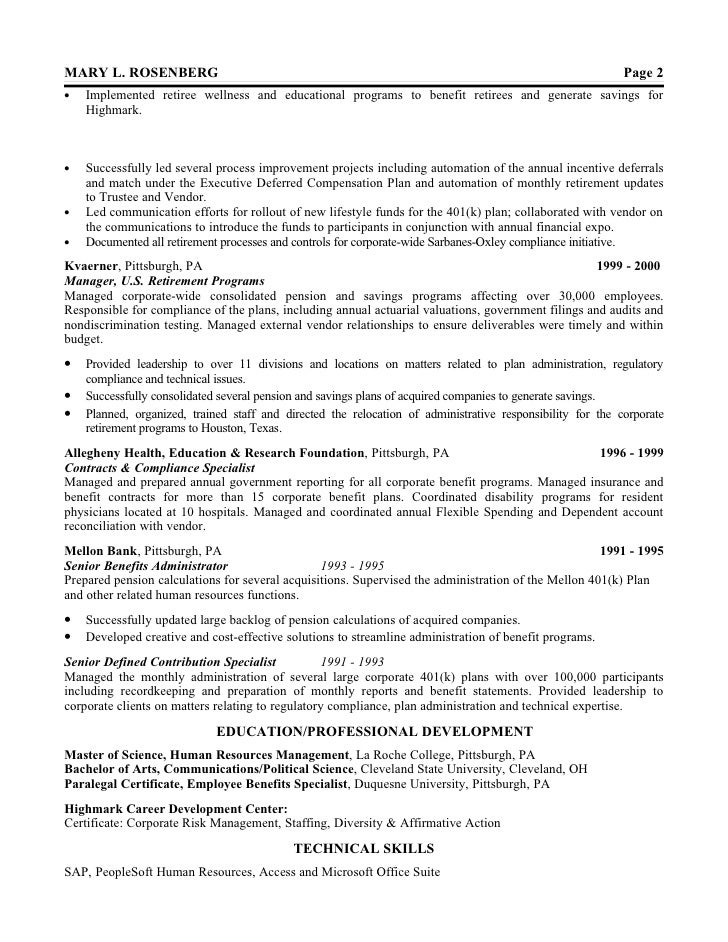Rosenberg M Resume 2010 Rev 2 072010