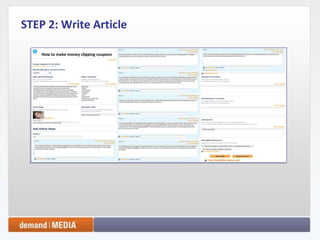 STEP 2: Write Article How to make money clipping coupons 