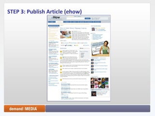STEP 3: Publish Article (ehow) 