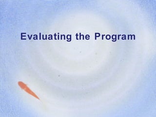 Evaluating the Program 