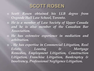Scott Rosen Rosen fromstein llp a reputed law comapany from | PPTX
