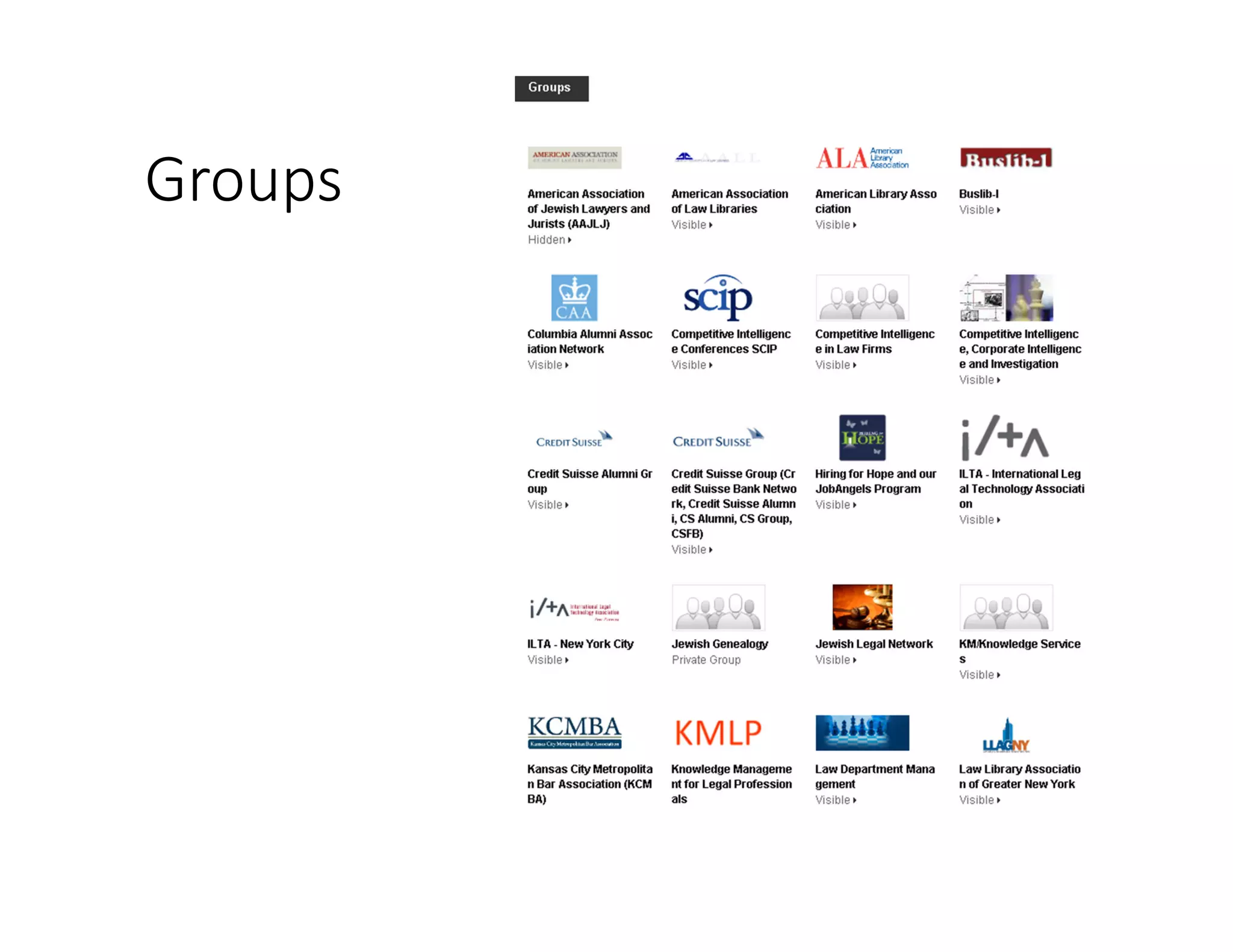 Groups
 