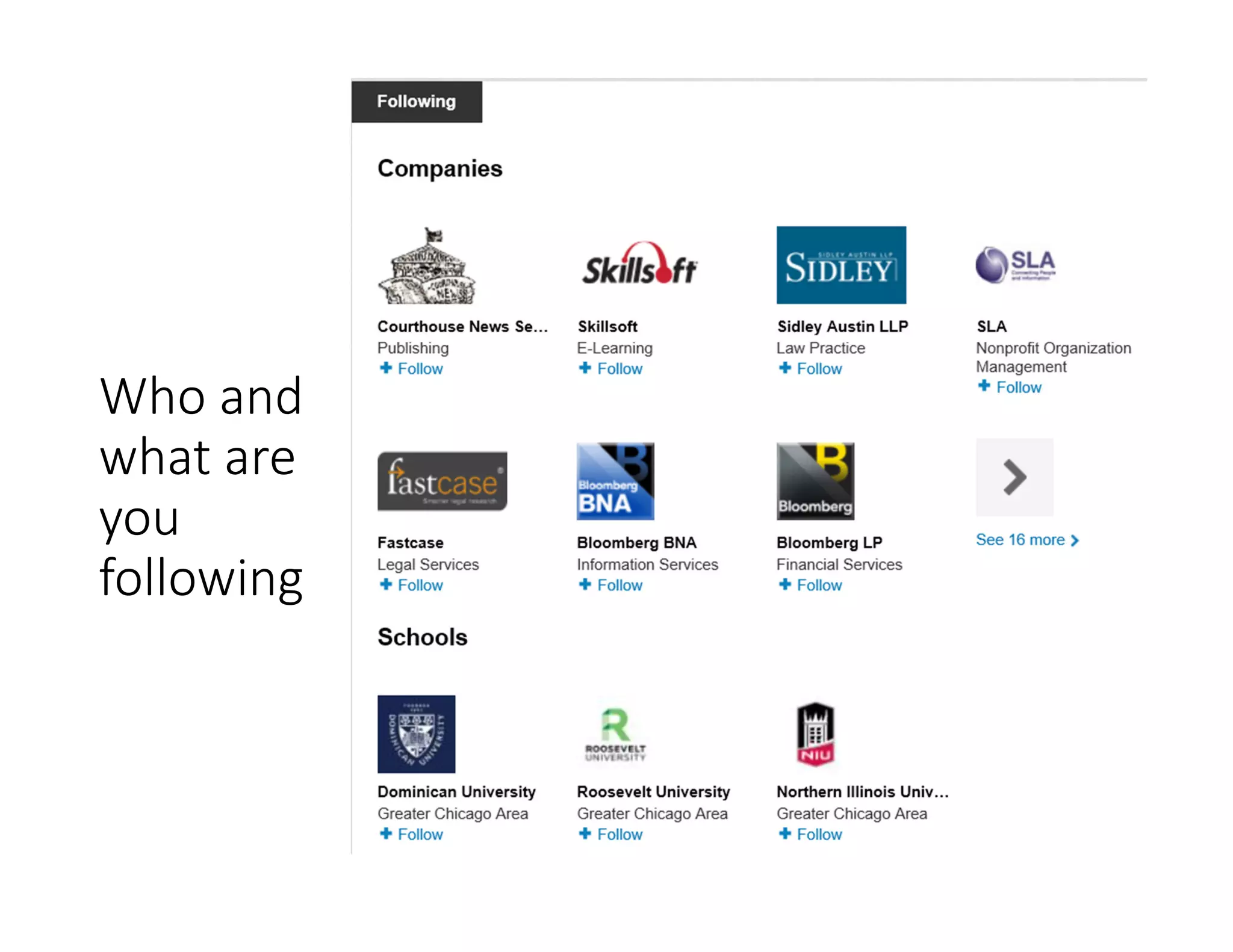 Who and
what are
you
following
 