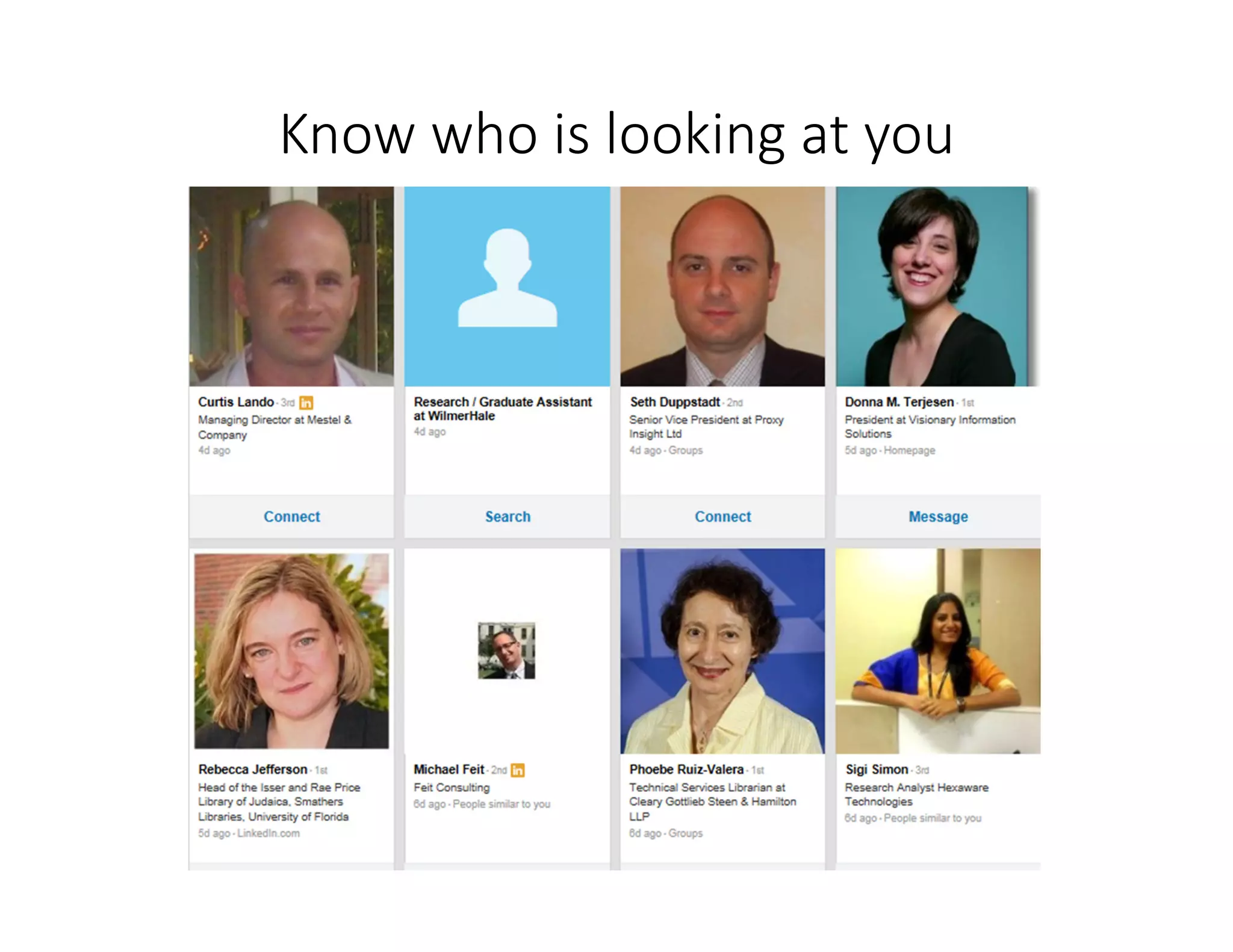 Know who is looking at you
 