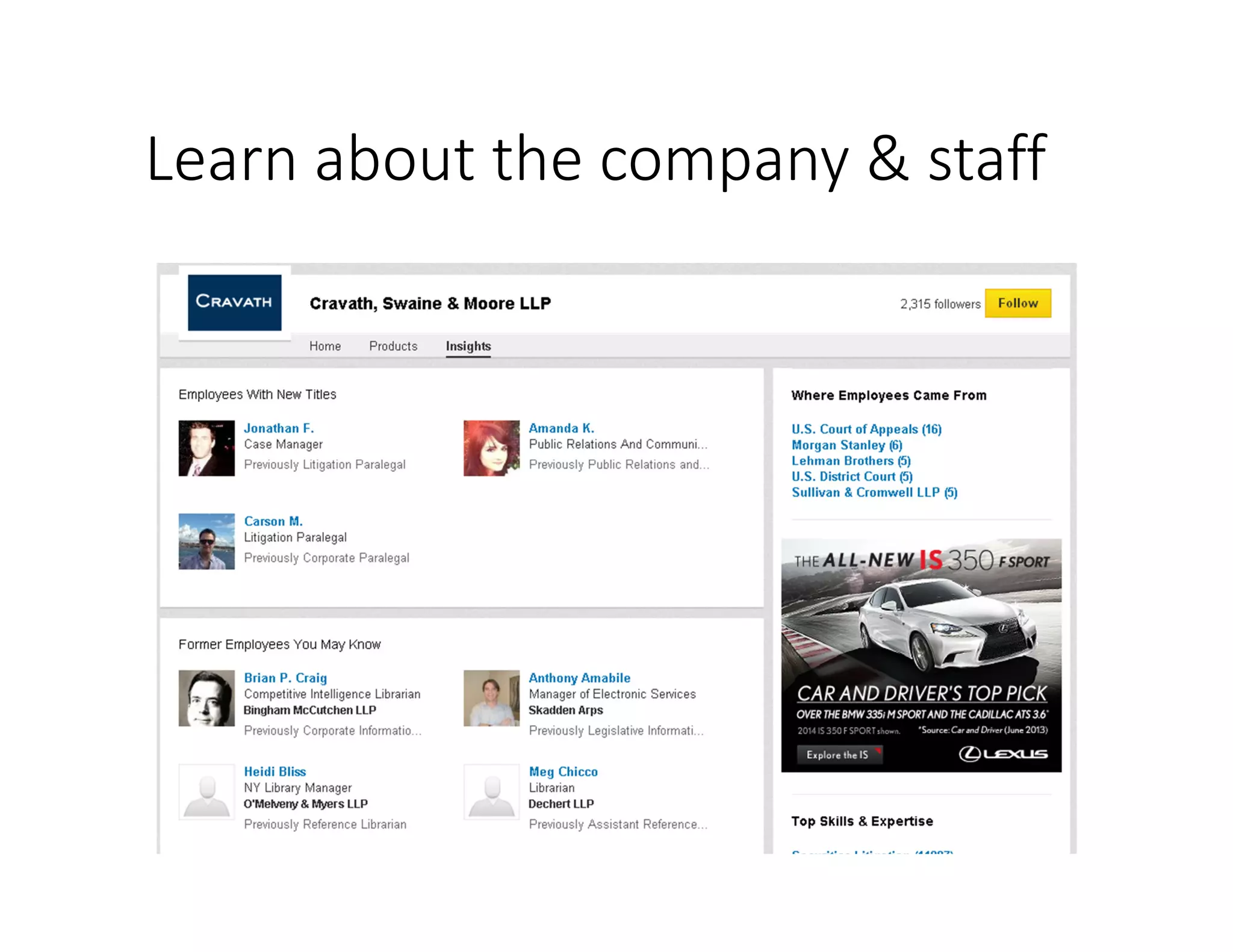 Learn about the company & staff
 