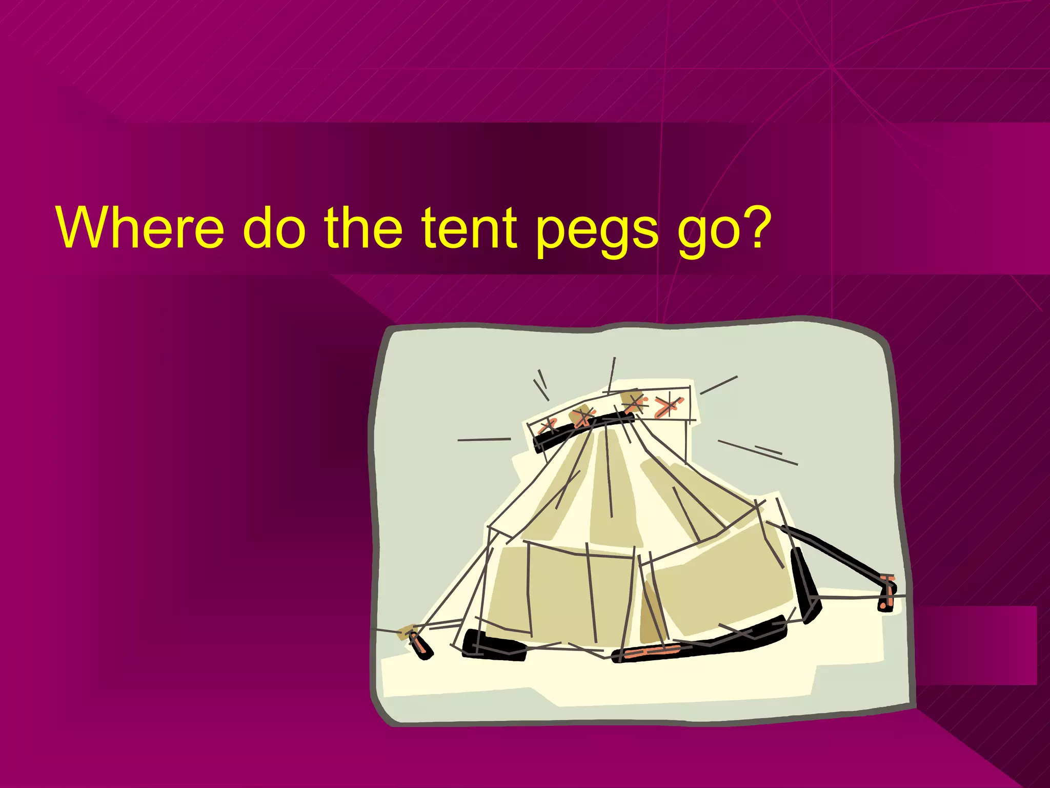 Where do the tent pegs go? 